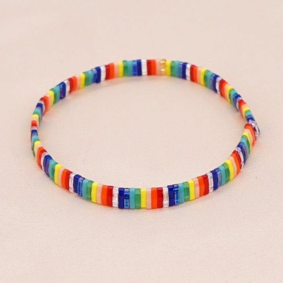 Miyuki Tila Bead Rainbow bracelet - Picture 5 of 5